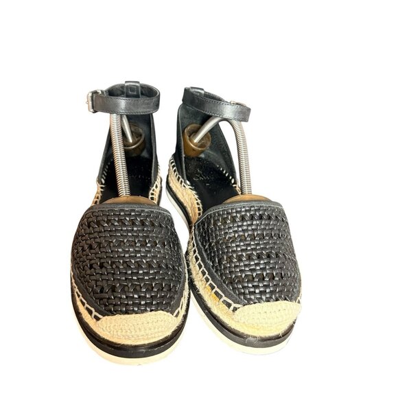 Vince Camuto Size 6 Bredenna Black Beige Espadrille Ankle Strap Sandals Women’s - Picture 5 of 8